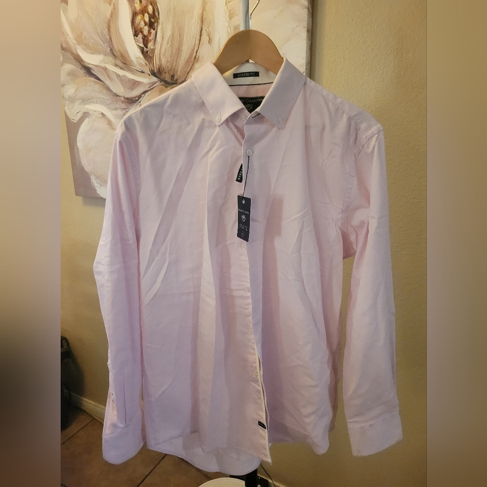 Report Collection modern fit stretch button down large